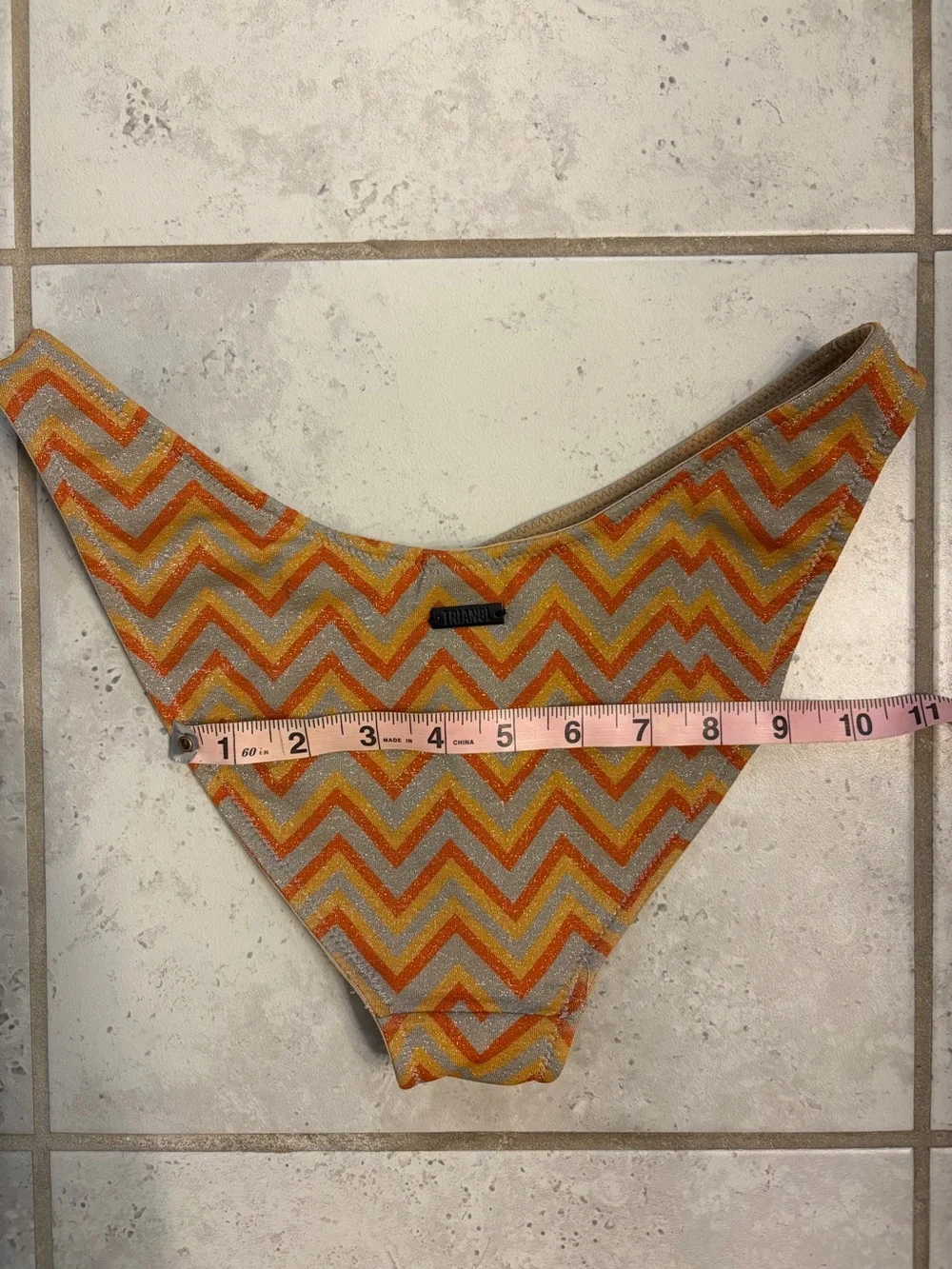 Triangl | Zig Zag Chevron Glitter Sparkle Shimmer Maia Bikini Bottoms | Sz M
